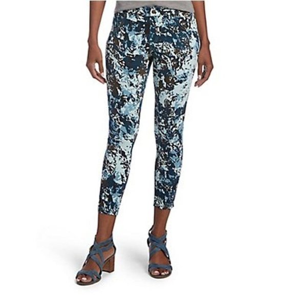 HUE Camo Essential Denim Capri Legging Pant U18757 Blue Multi ( XS ) - Picture 1 of 1